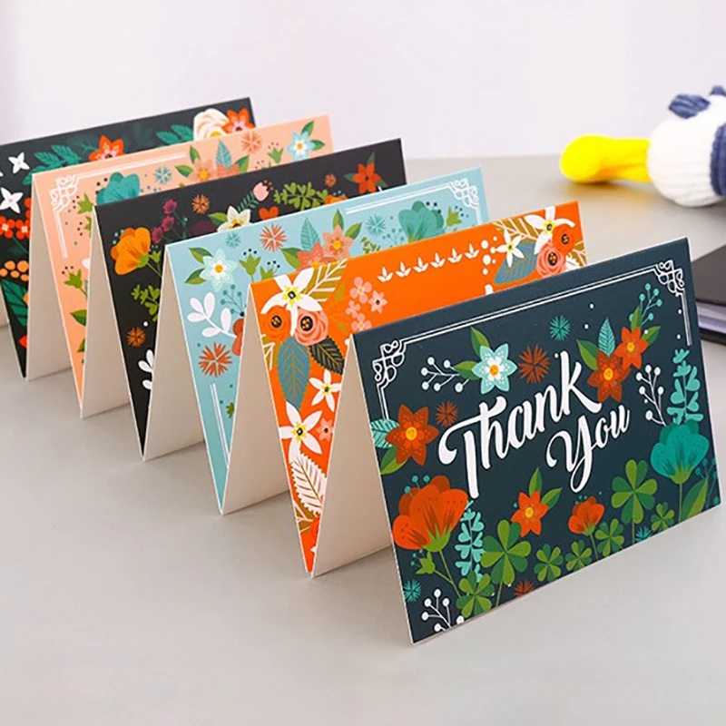 6 шт. спасибо открытка животные цветы для праздника пожелания поздравительная