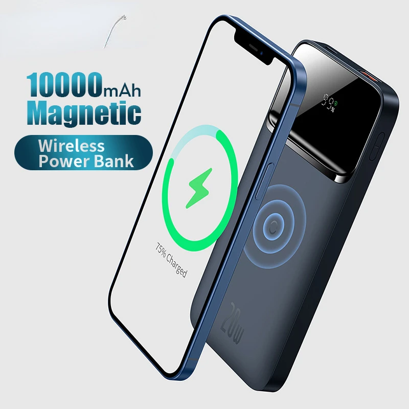 

2023NEW NEW 20W 10000mAh Magnetic Wireless Quick Charging Power Bank Digital Display For iPhone 11 12 13 pro Huawei Xiaomi Samsu