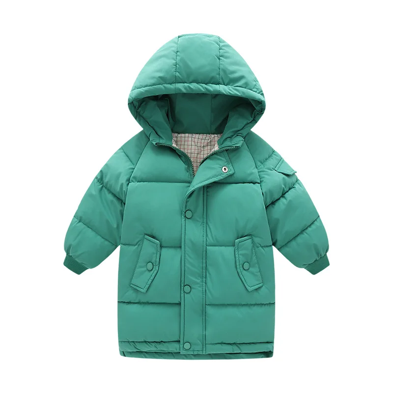 Купи 2022 New Jacket For Girl Solid Coat Long Sleeves Winter Jacket Coats Hooded Boy Mid Length Cotton Clothes Keep Warm Jacket 3-10Y за 786 рублей в магазине AliExpress