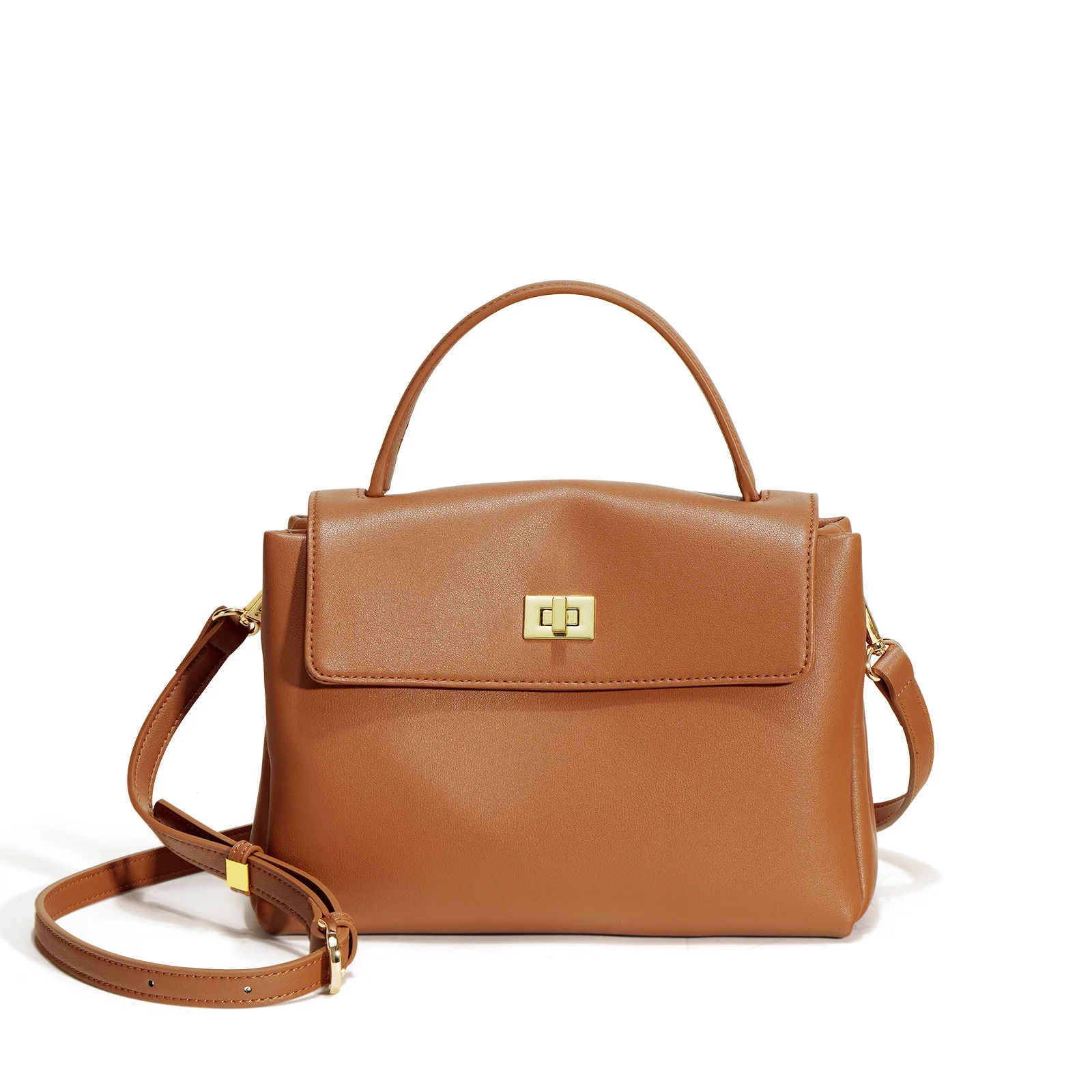 High quality cowhide handbag Commuter small square bag Versatile fashion one shoulder cross body women's bag