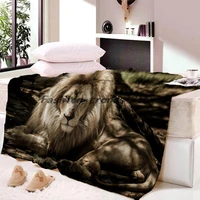 lion bedspread bed cover coverlet blanket flannel throws fleece blankets