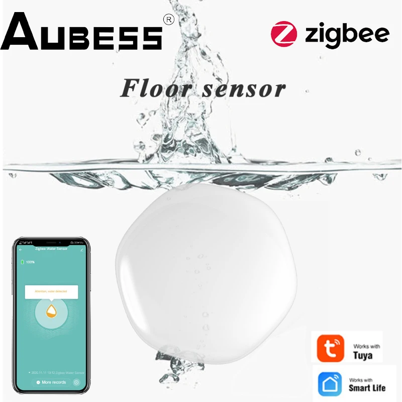 

Датчик утечки воды Tuya ZigBee, сенсор со звуковой сигнализацией, перезаряжаемый, с приложением