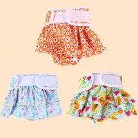 dog diaper cute print female dogs physiological pants for small large dogs washable bitch short pet menstruation underwear brief