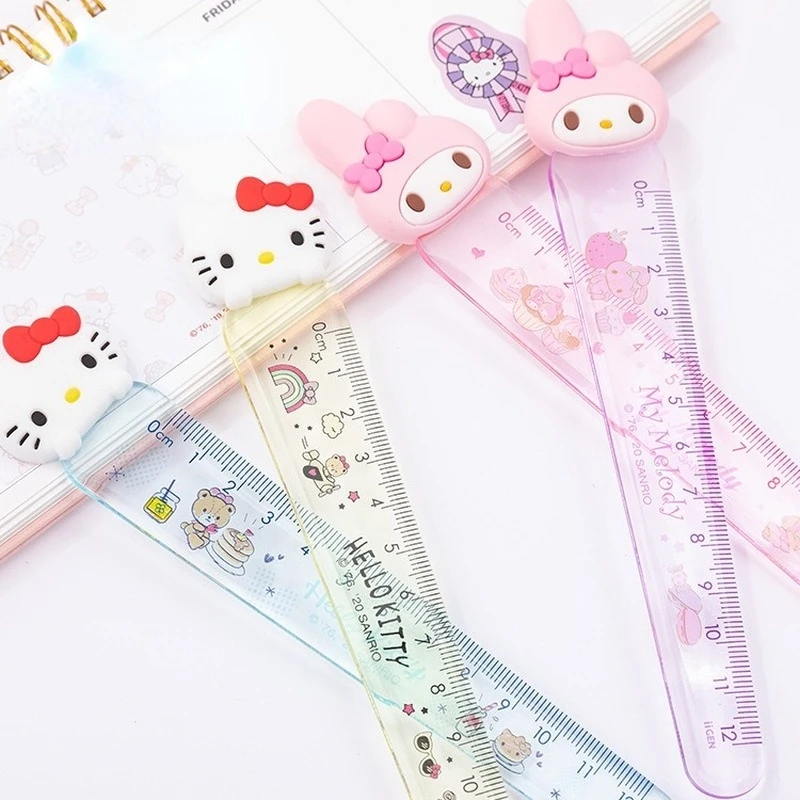 

2022 New Anime Cute Cartoon Transparent Ruler Bookmark Rulers Creative Student Stationery Kwaii Girls Acessorios School Supplies