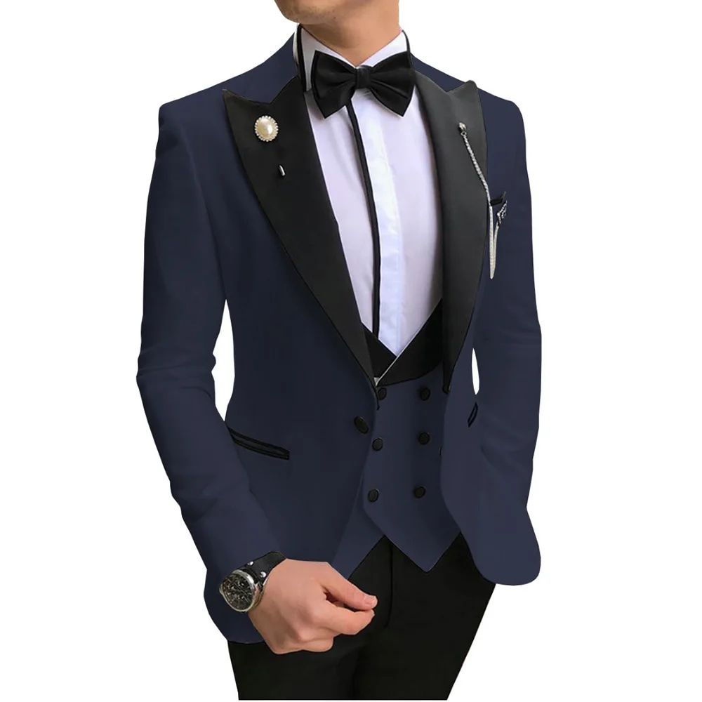 Новые мужские костюмы облегающего покроя для свадьбы костюм жениха мужчин из 3