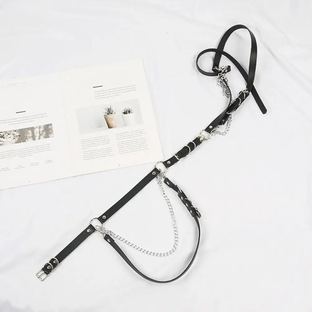 

Ремень в стиле Темный панк с металлической пряжкой и кисточкой