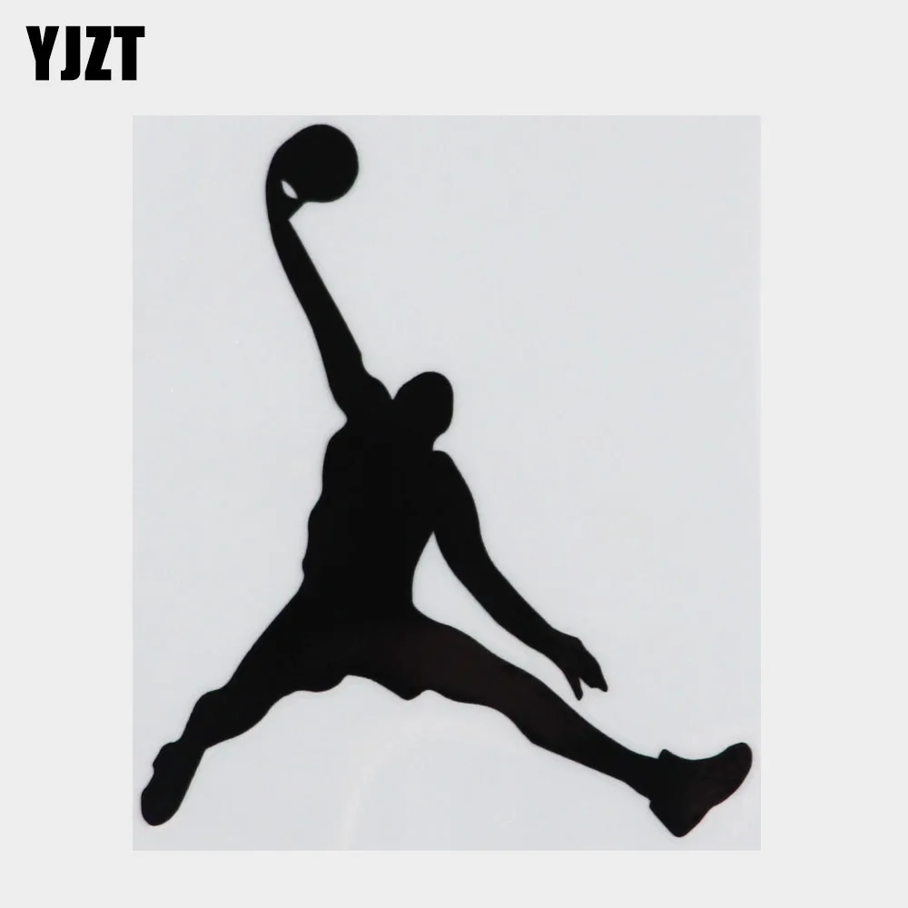 

10.5CM*12.2CM Interesting Jump Up The Basketball Car Sticker Vinyl Black/Silver S9-0278