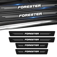 carbon fiber car door threshold sill sticker for subaru forester sg sh sj sk 2021 2020 2019 2018 2017 2003 accessories 4pcs
