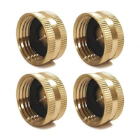 4pcs garden hose 34 female threaded end brass cap with washer connector fitting cap for fix leaky spigot water faucet