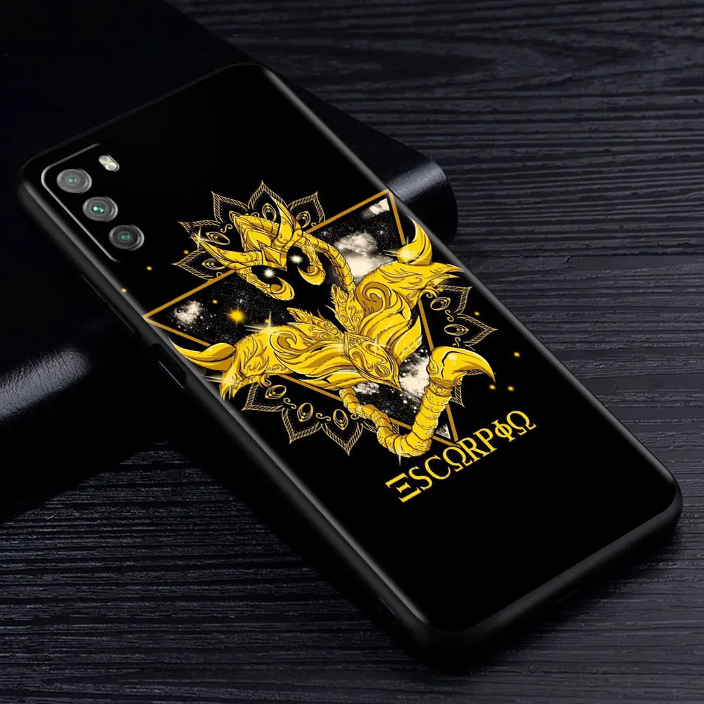black case for xiaomi mi poco x3 nfc m3 f3 10t pro celular soft casing 11t 9t note 10lite f1 a2 phone cover animes saint seiya free global shipping