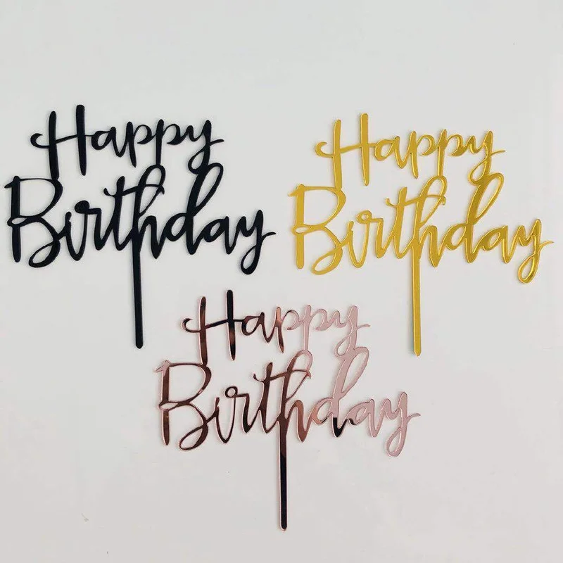 

Happy Birthday Decoration Cake Topper Acrylic Letter Cupcake Toppers Cute For Boy Girl Birthday Party Cake Decoration Supplies