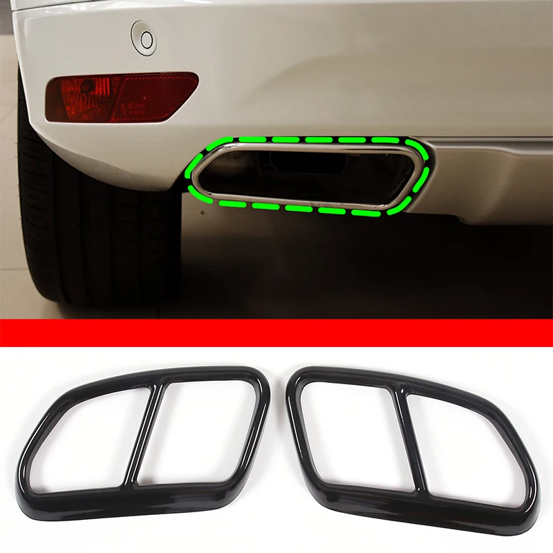 

For 2014-2017 Volvo XC60 Stainless Steel Black Car Rear Double Exhaust Muffler Pipe Cover Tail Throat Car Exterior Accessories