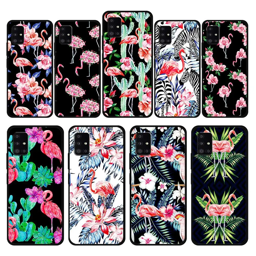 

Pink Flamingo Print Cover Case for Samsung Galaxy A53 A73 A12 A52 A51 A32 A21s A50 A71 A72 A31 4G 5G Shockproof Print Capa