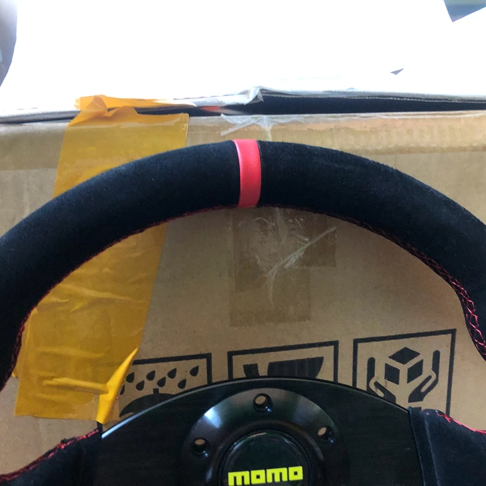 D 13-дюймовый руль JDM Racing MOMO Rally Drift из натуральной замши Volantes для VW BMW Toyota Honda