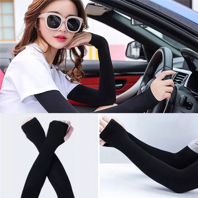 

Arm Sleeves Sun UV Protection Sleeve Sun UV Protection Hand Cover Cooling Motorcycle Protective Gloves Men Women Ice Silk