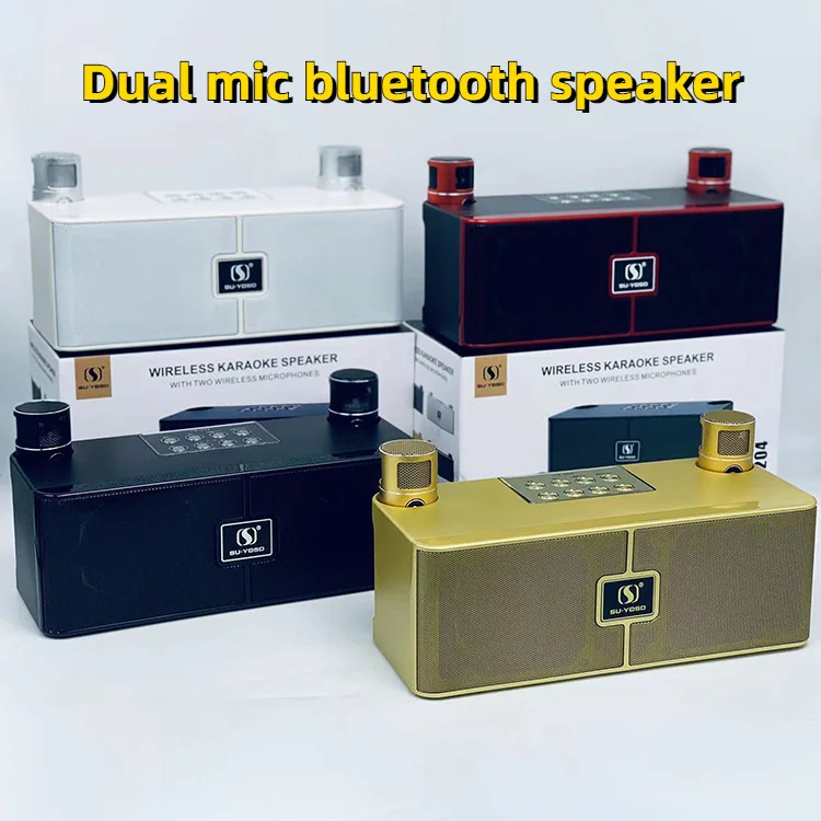 

Беспроводной микрофон, Bluetooth-динамик 100 Вт, высокая мощность, двойное семейство, KTV, мобильный телефон, песня, караоке, два в одном