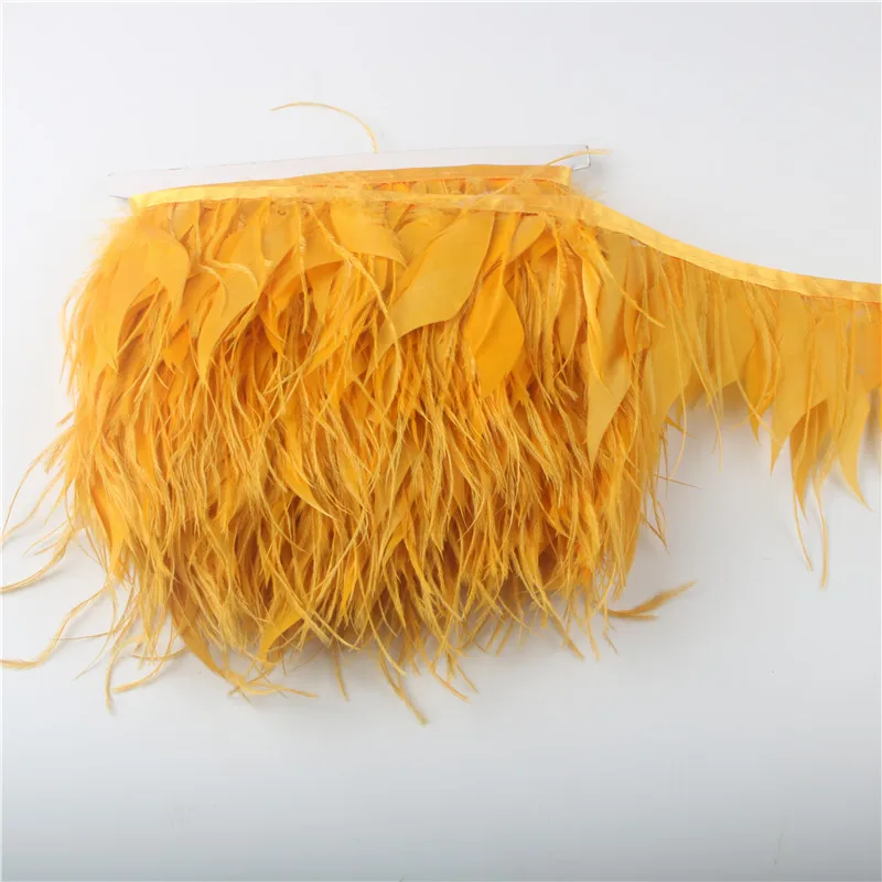 

10yards/lot Gold Ostrich Feather Trim 4-6 Inch/10-15cm Product Feathers for Crafts DIY Plumas Belt Making Dress Decorative Party