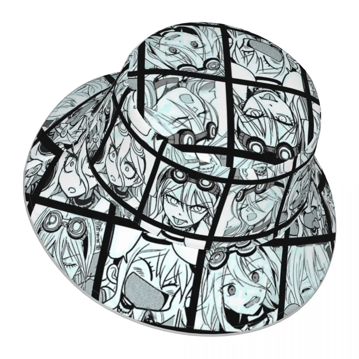 Danganronpa,Miu Manga Collection reflective Bucket Hat Men Women Bucket Hat Outdoor Sunscreen Beach Hat Sun Hiking Fishing Cap