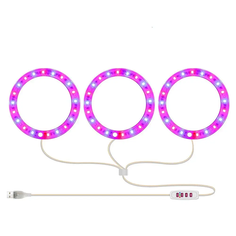 

Usb Led Grow Light 1/2/3/4 Dimmable Full Spectrum Ring Light Plant Growing Lamp For Indoor Plants