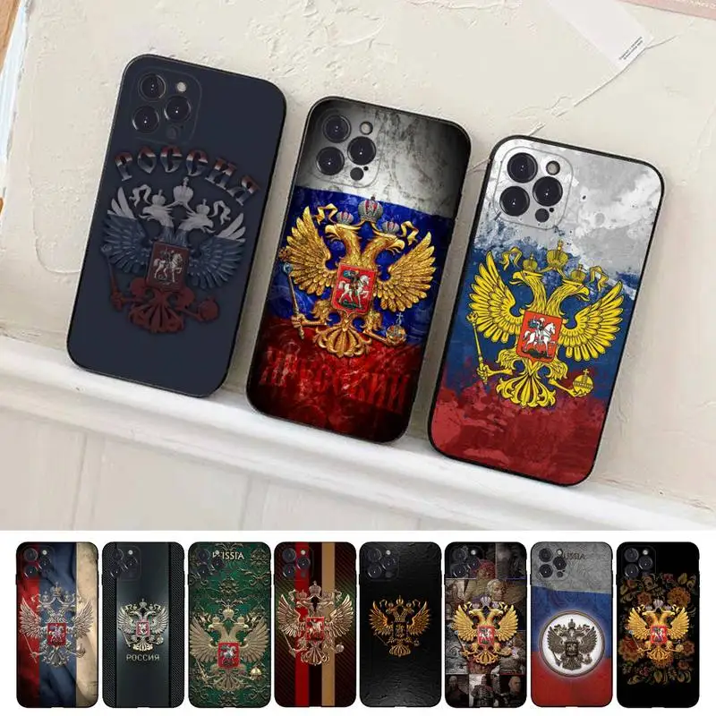 

Russia Russian Flags Emblem Phone Case For iPhone 14 11 12 13 Mini Pro XS Max Cover 6 7 8 Plus X XR SE 2020 Funda Shell