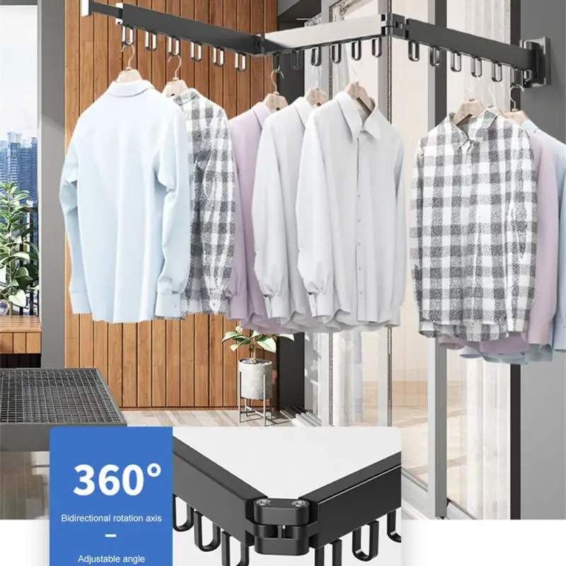 

Retractable Clothes Hanger Aluminum Clothes Drying Rod Folding Cloth Drying Rack Durable Clothes Organization Widely Used