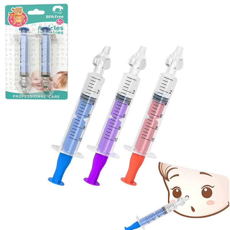 

2Pcs/Set Infant Baby 10ML Needle Tube Nasal Aspirator Cleaner Baby Rhinitis Nasal Washer Aspirador Nasal De Plastic