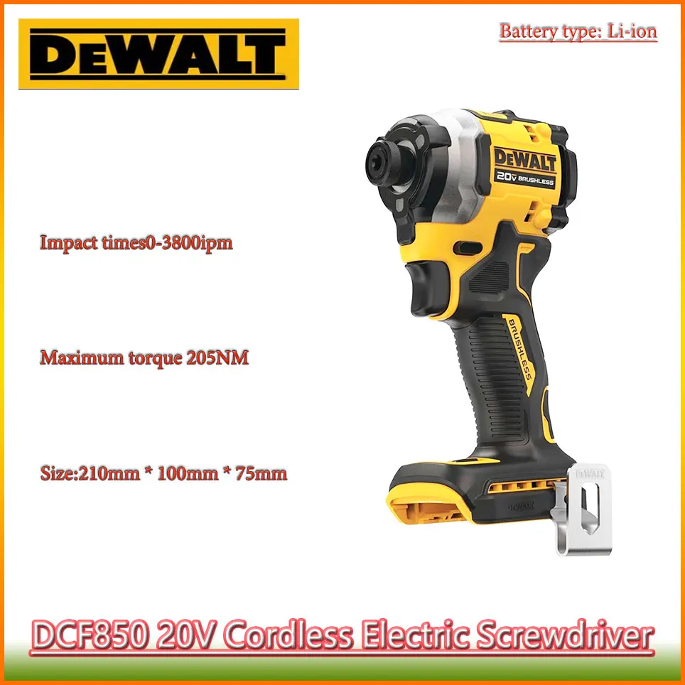 

DEWALT DCF850 18V/20V Cordless Electric Screwdriver Dewalt Electric Impact Wrench Rechargable Drill Driver205NM Brushless Motor