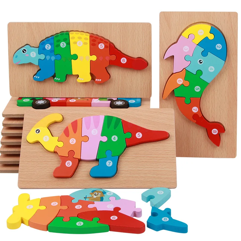 

Wooden 3D Three-dimensional Puzzle Children's Educational Toys Early Education Intellectual Development Building Blocks