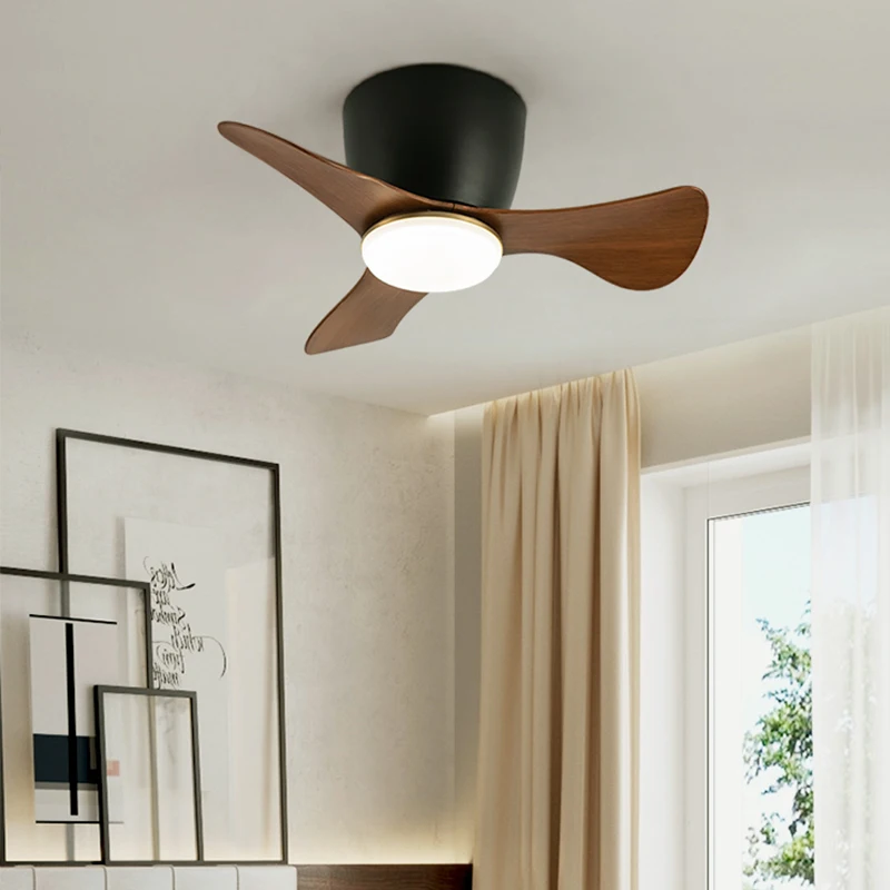 KaiXiang® Minimalism Low Floor Loft 22 Inch DC Motor 12W Ceiling Fans Remote Control Energy-saving Silent Miniature Fan Lamp images - 6