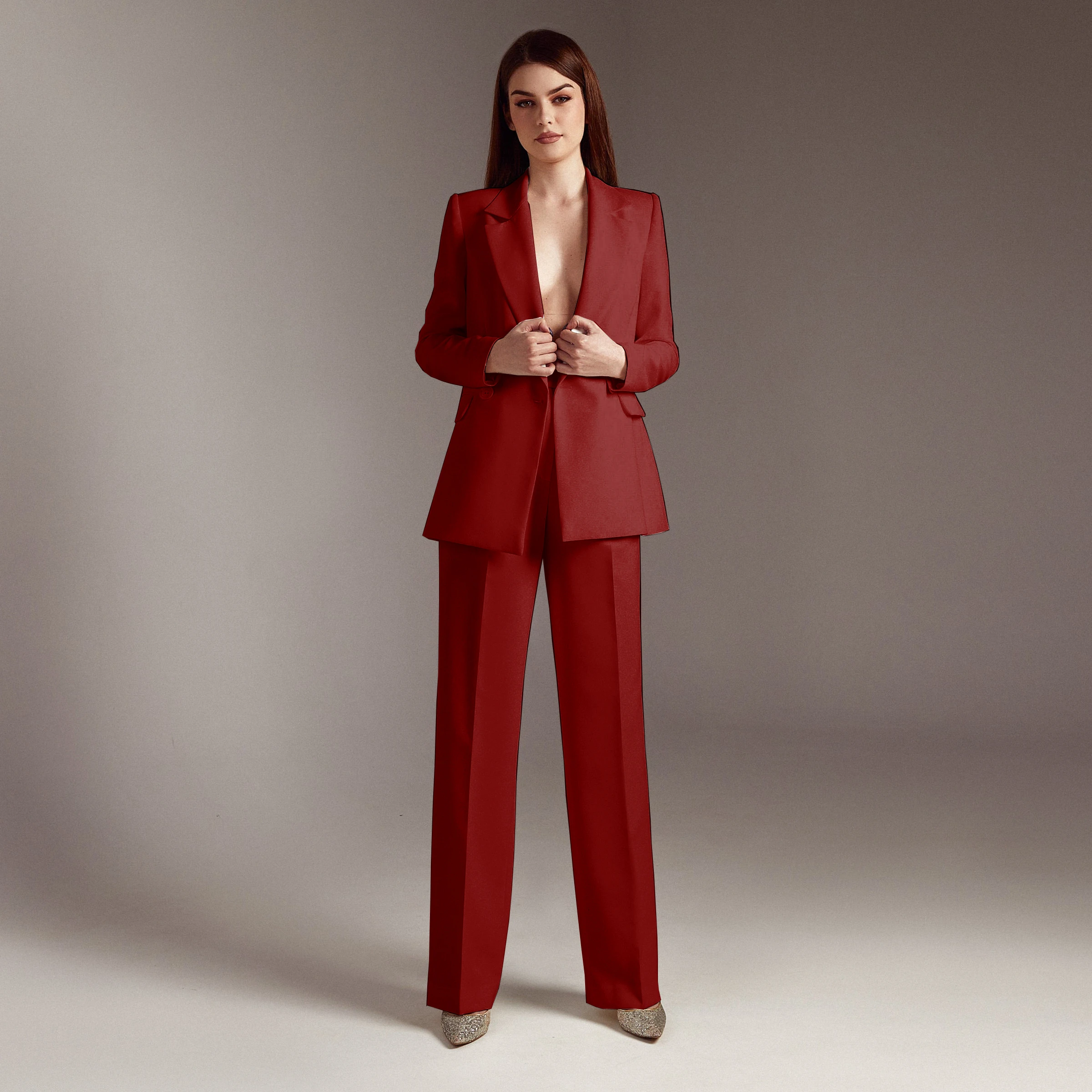 2023 Ladies Suit 2-Piece Solid Color Suit Business Office Fashion Casual New Commuter Clothing
