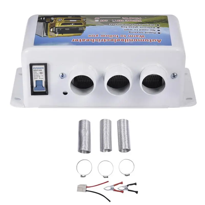

12V/24V Car Heater Fans 500W Car Glass Defroster Window Heater For Winter Auto Air Outlet 3 Warm Interior Dryer Heater