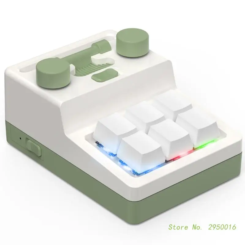 

RGB клавиатура с ручками на заказ, программируемая макро-клавиатура, 6 клавиш, 2 ручки, игровая мини-клавиатура, копия, вставка, программирование, клавиатура Hotswap