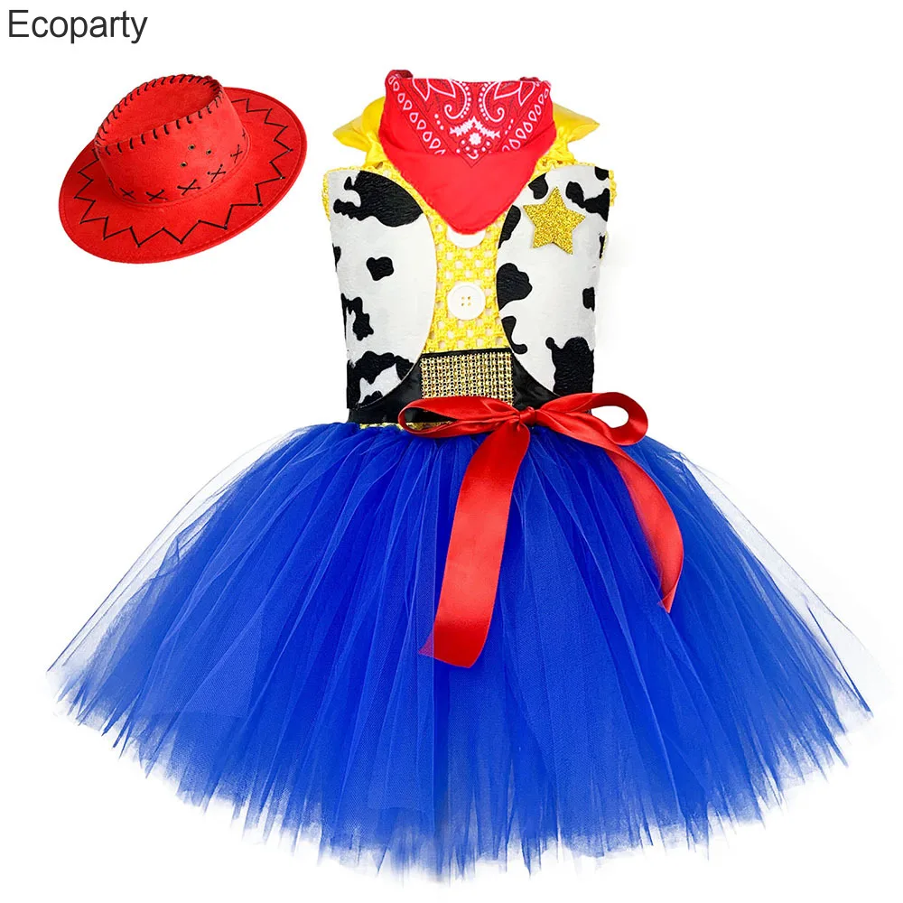 

Cowboy Cowgirl Girls Tutu Dress with Hat Scarf Set Outfit Fancy Tulle Girl Birthday Party Dress Kids Halloween Cosplay Costume50