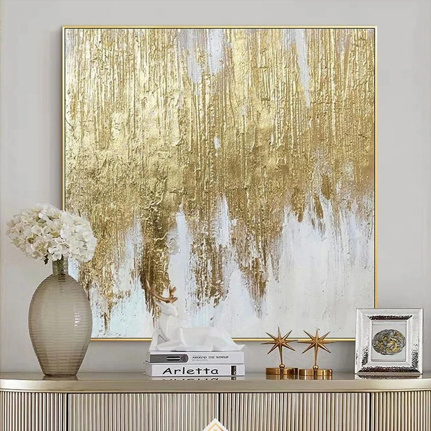 

Golden Wall Decoration Painting Gold Foil Art Posters Abstract Canvas Print Interior Picture for Living Room Nordic Home Decor