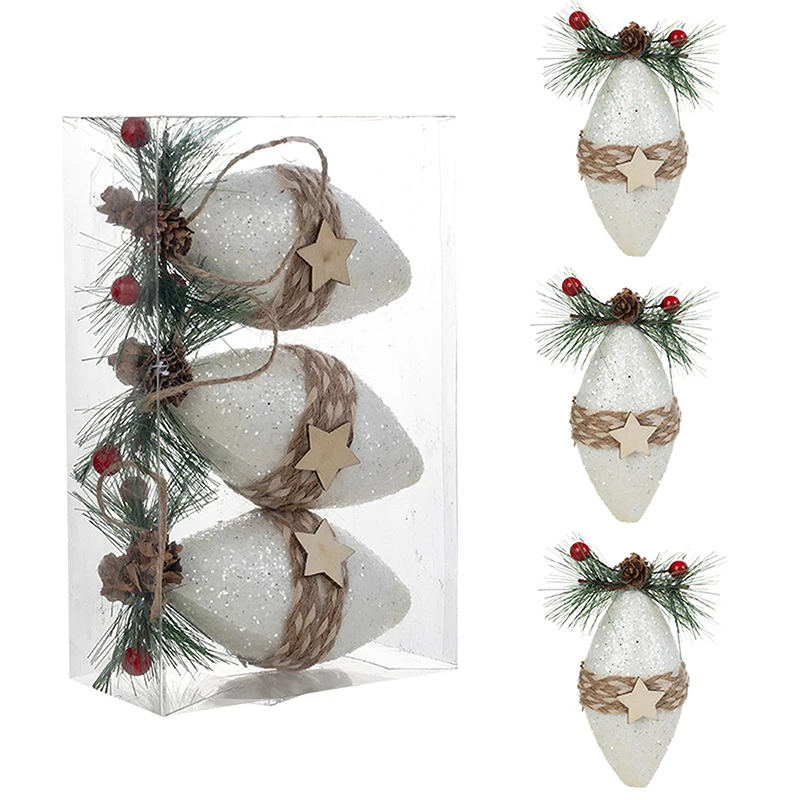 3 шт. Новогодние декоративные шарики в виде красных ягод