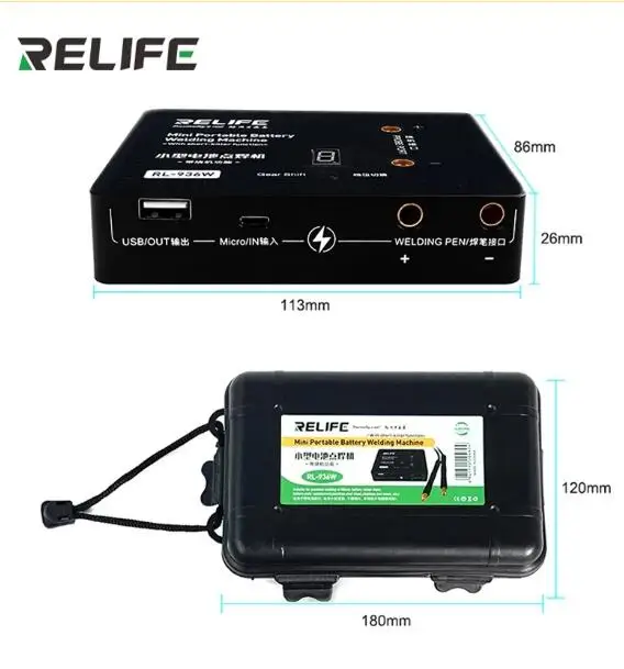 

Relife RL-936W RL-936WB Portable Mini Battery Spot Welding Machine For iPhone Nickel Batteries Chip Precision Welding Repair