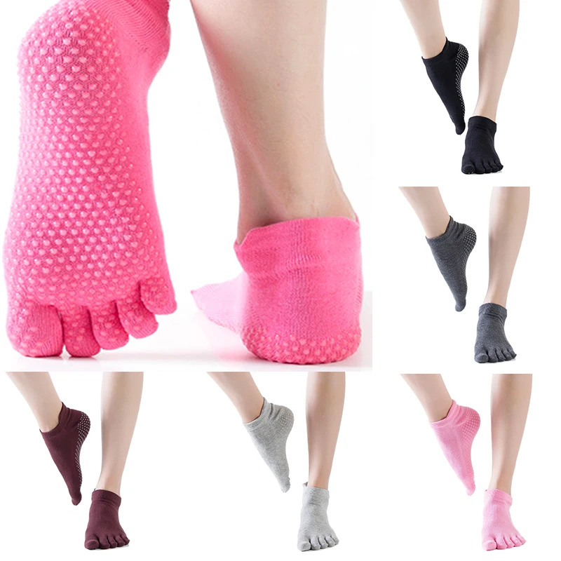 

1 Pairs Women Non-slip Socks Five Finger Dance Yoga Sport Socks Pilates Fitness Socks Wearproof Anti-Slip Socks calcetines