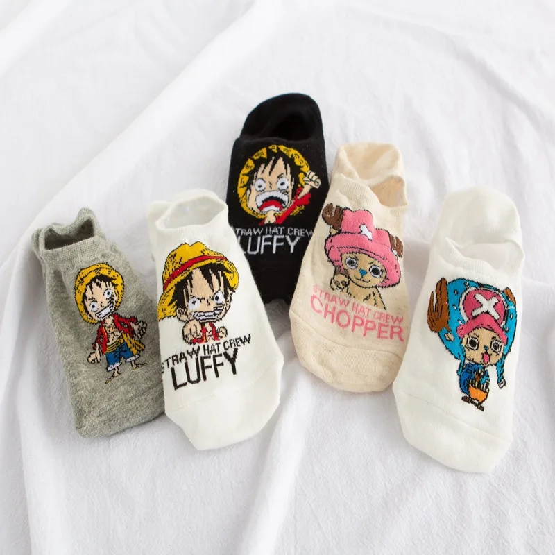 

One Piece Socks Men's Japanese Harajuku Cartoon Cotton Invisible Women's Socks High-quality Fashion Casual Adult Boat Sock
