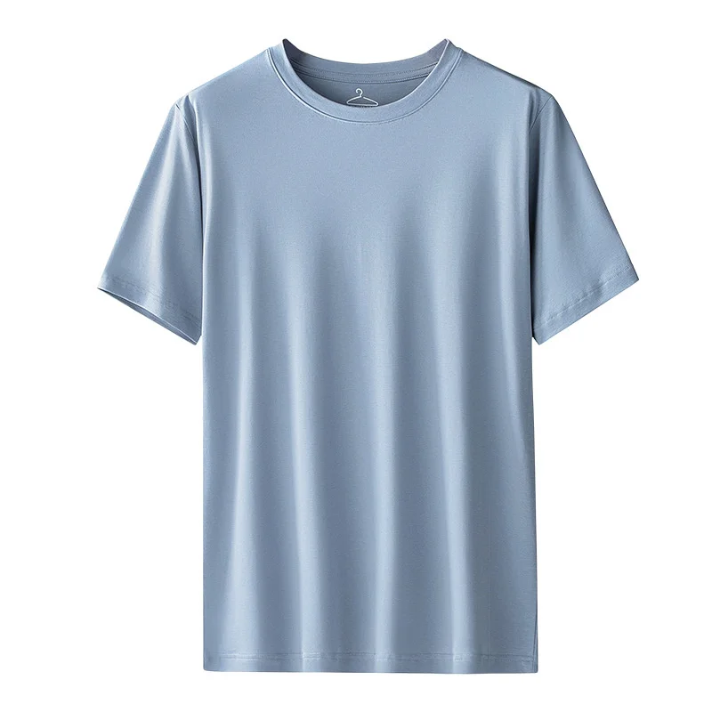 Мужская хлопковая футболка с коротким рукавом круглым вырезом |