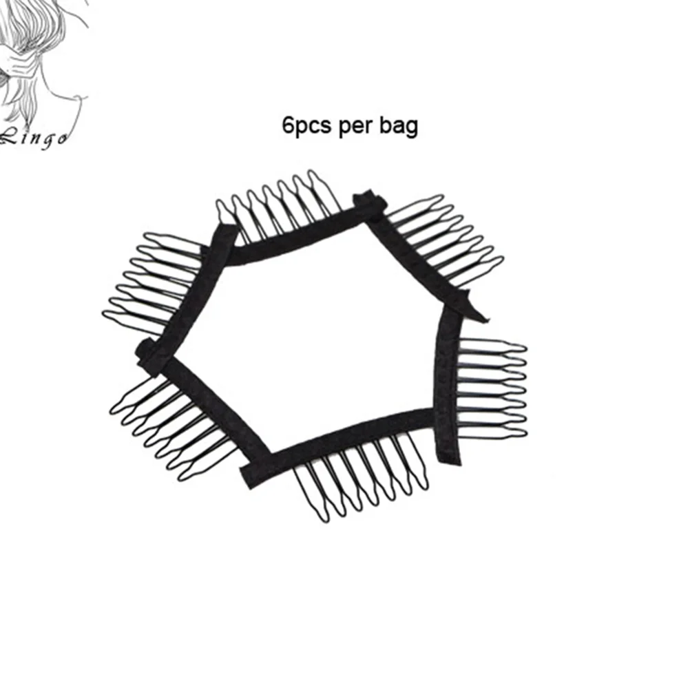 10 шт. кружевная сетчатая расческа для кепок металлические черные инструменты