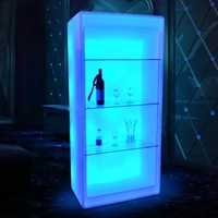 4 layer luminous wine cooler refrigerator 8050170cm rechargeable led display cabinet glowing showcase home bar furniture