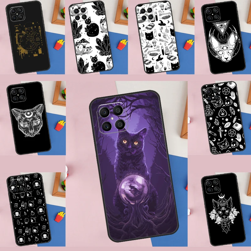 Чехол Witchcraft Witch Cat для Huawei P Smart 2019 2021 P20 P40 P30 Lite P50 Pro Nova 5T Honor X8 X9 50 70, чехол