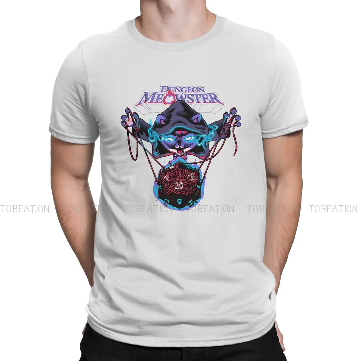 

Funny RPG Cat Lover Classic Hip Hop TShirt Dungeon Master Creative Comfortable T Shirt Men Tee