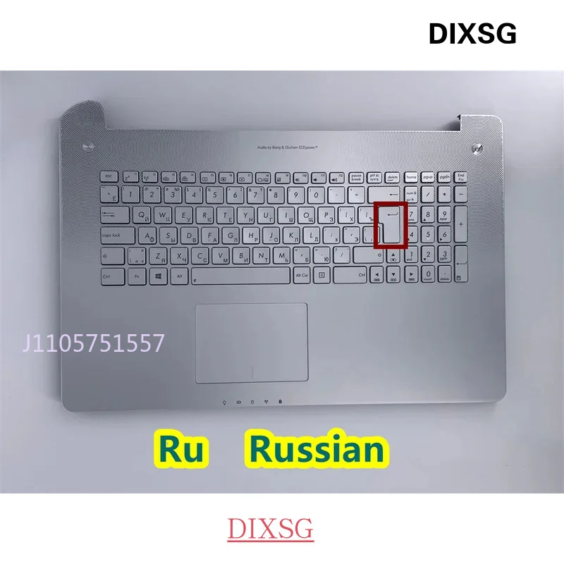 Фото Новая стандартная русская/английская/итальянская клавиатура с подсветкой для ноутбуков ASUS N750 N750J N750JK N750JV RU/us/IT с подставкой для рук. №1