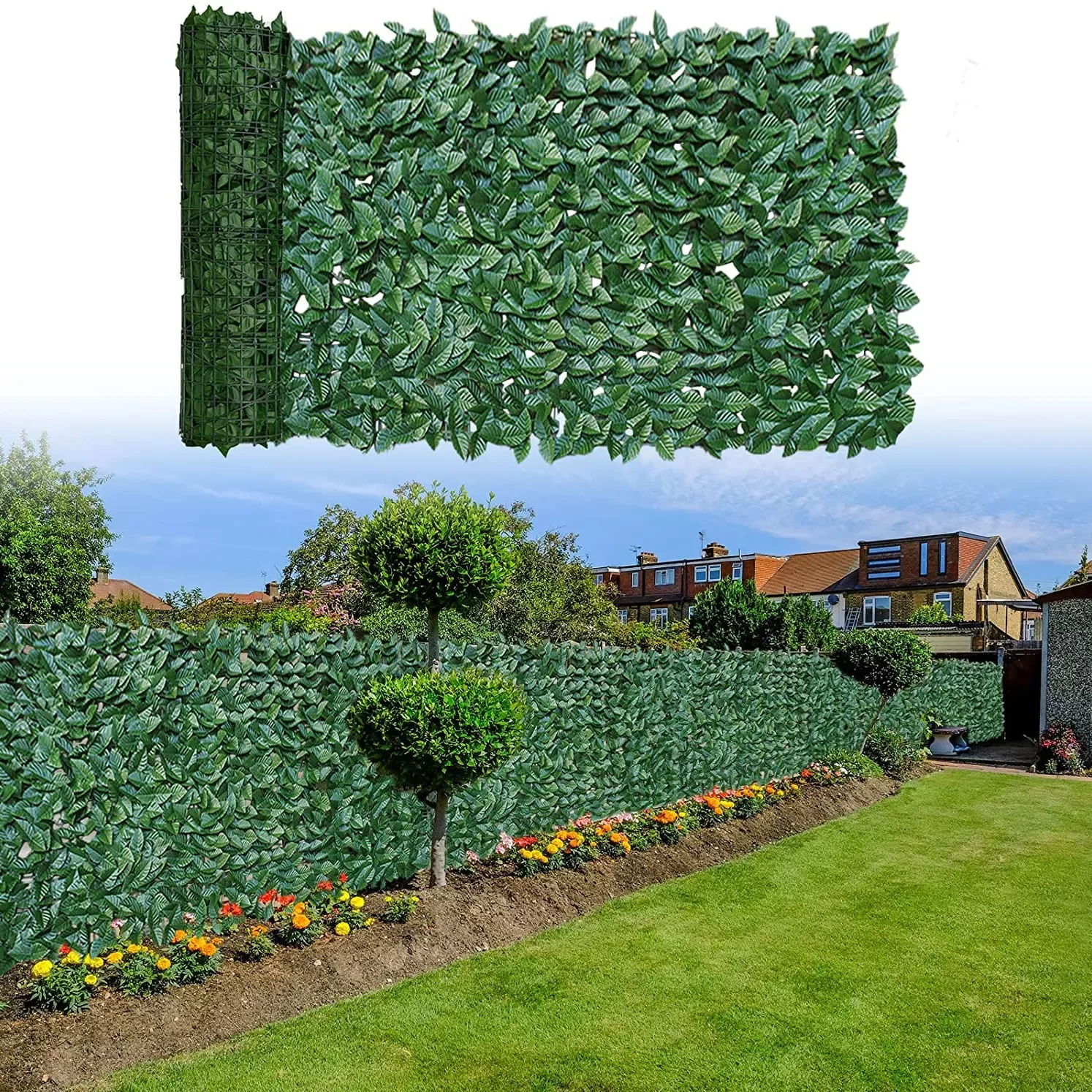 

3x1m Artificial Hedge Faux Leaf Fence Panels Privacy Fence Screen Greenery for Home Garden Decor Yard Terrace Patio Shop Decor