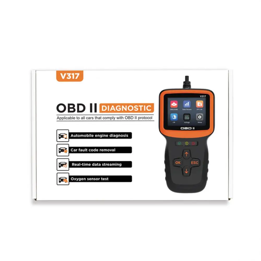 

Universal Engine Fault Diagnosis Automobile Fault Detector Oxygen Sensor Test OBD 2 OBD II EOBD Car Diagnostic Tool V317