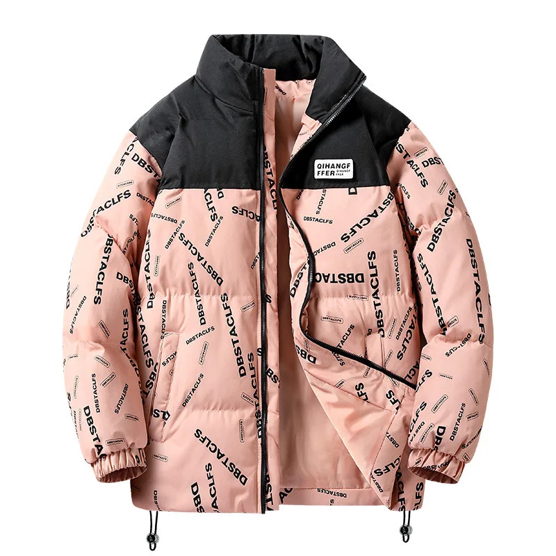 Winter Padded Jacket Men Fashion Patchwork Parkas Winter Thick Jackets Stand Collar Parkas Warm Coats Male Outdoor Outerwear