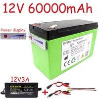 new power display 12v60a 18650 lithium battery pack is suitable for solar energy and electric vehicle battery 12 6v3a charger