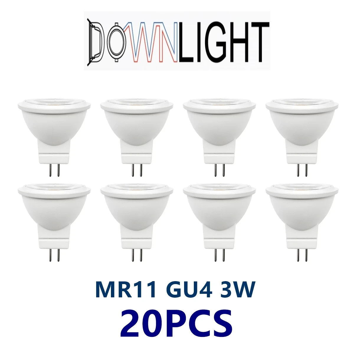20PCS Led Spotlight Bulb Mr11 GU4 12V 3W Cob Spotlight Warm white light is suitable for kitchen, study and living room