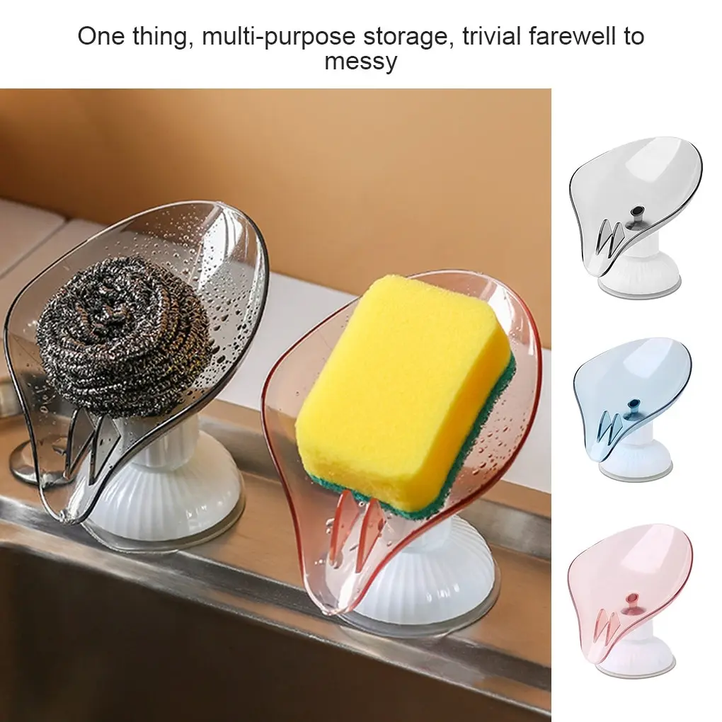 

NEW Leaf Soap Box Drain Soap Holder Box Bathroom Shower Soap Holder sponge Storage Plate Tray Bathroom Supplies Bathroom Gadge